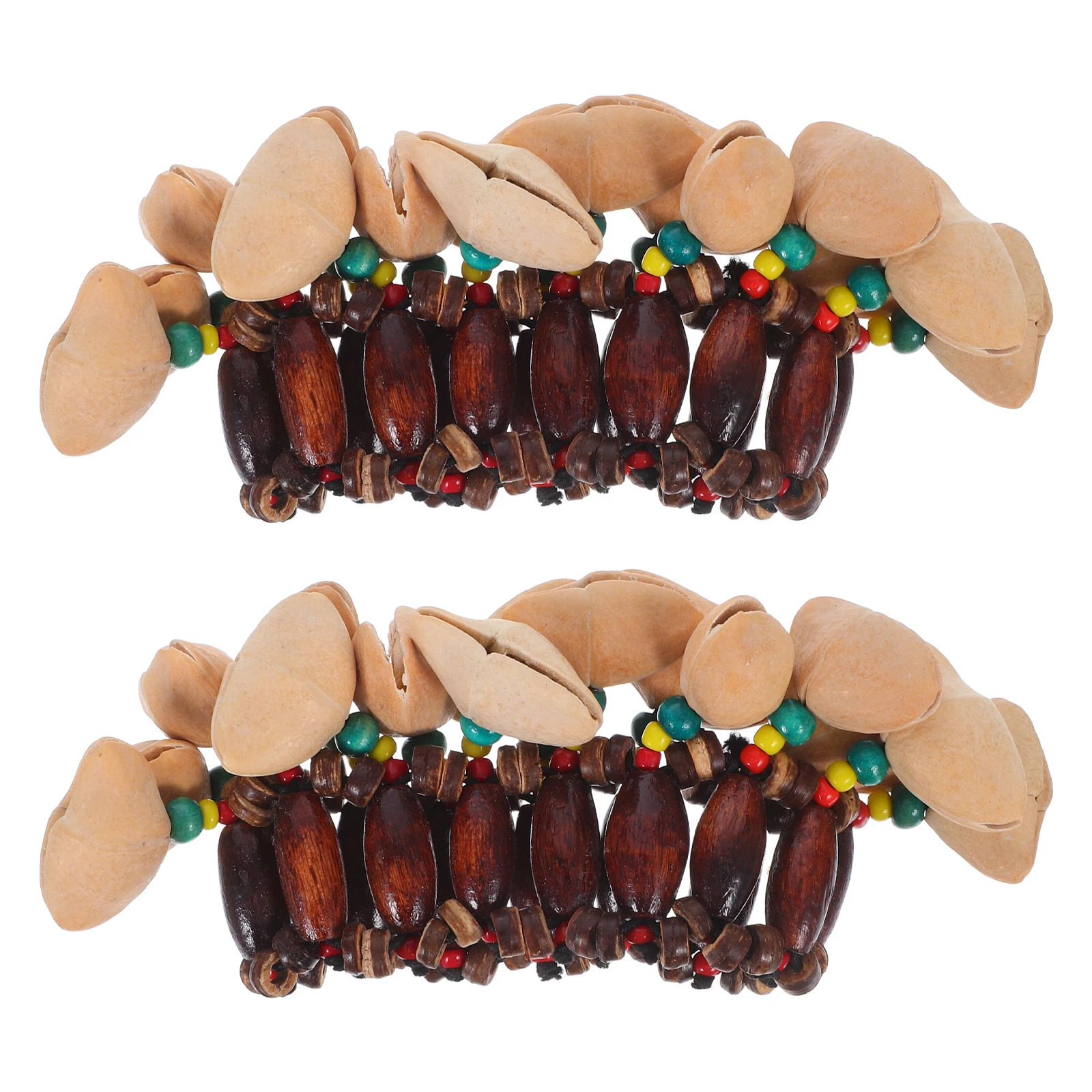 

2pcs Musical Instrument Shell Hand Bell Bracelet Durable Musical Instrument Kids African Bangle Bright Color