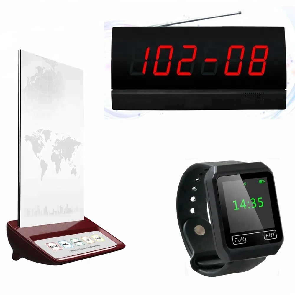 Popular ZISA Call Button Wrist Watch Receiver Mini Pager Guest Calling Waiter System Wireless Calling System
