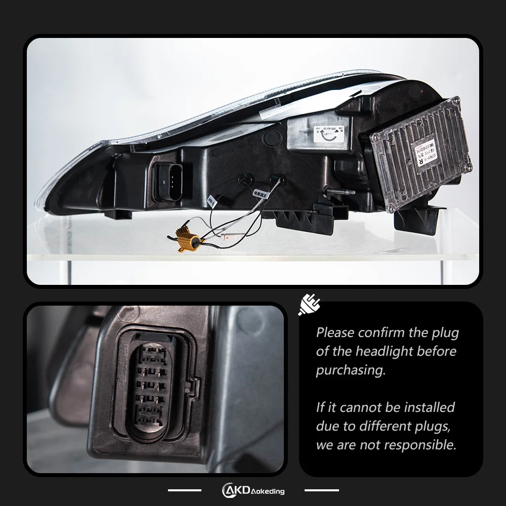 AKD Car Styling Head Lamp for Porsche Cayenne 957 2007-2010 Projector Lens Headlights Signal DRL Automotive Accessories