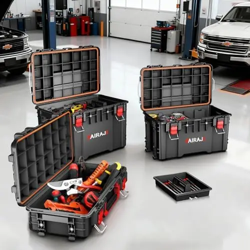 3 Tier Rolling Tool Box Heavy Duty,Stackable Tool Box with Wheels,Modular Storage System with Removable Parts