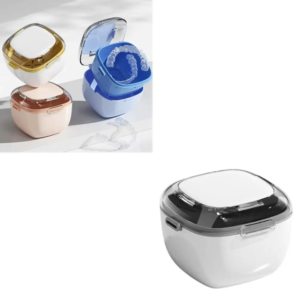  Portable Denture Case With Layer Drying Secure Storage Box For Adults Travel