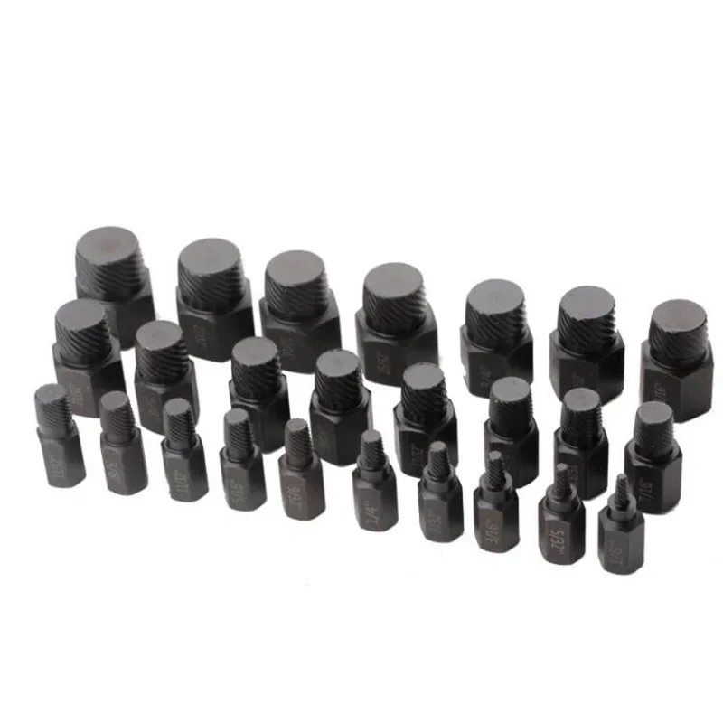 Imagem -04 - Imperial Multi-spline Cabeça Quebrada Extrator de Parafuso Hexágono Cabeça Bit Chave Soquete Parafuso Removedor Conjunto Combinação Manual 25 Pcs