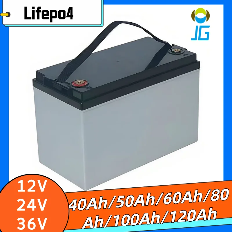 

Lifepo4 Battery 12V 24V 36V 40Ah 50Ah 60Ah 80Ah 100Ah With Bms For Solar Rv Motorhome Boat