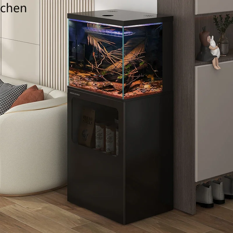 

HSN fish tank living room household small floor back filter ultra-white aquarium ecological goldfish tank