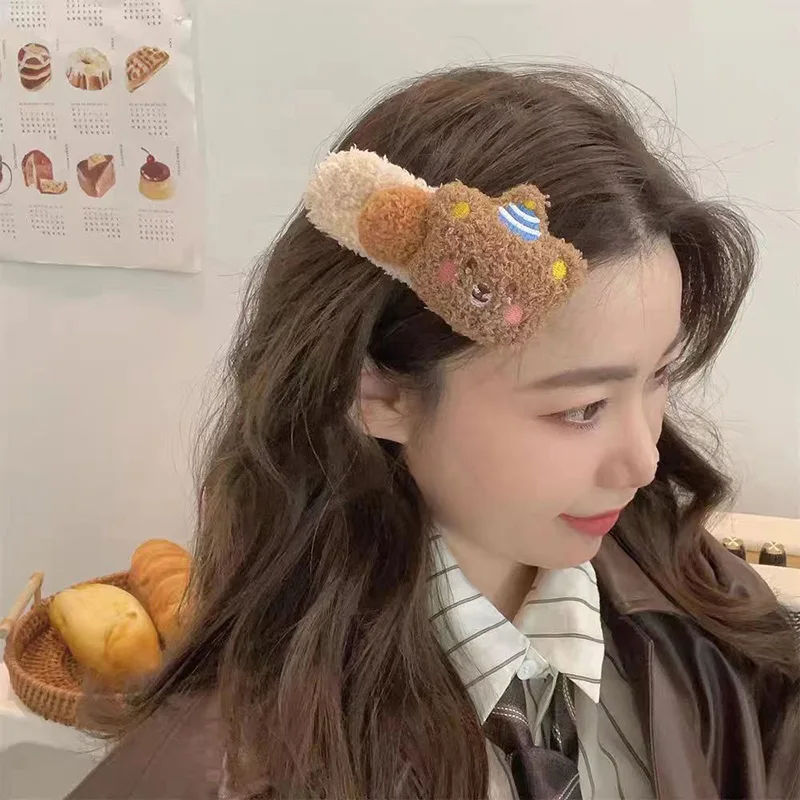 Herbst Winter Plüsch Haar Clips für Kinder Erwachsene Nette Bär Lamm Fleece Prinzessin Mädchen Haarnadeln Pony Clips Kinder Haar Zubehör