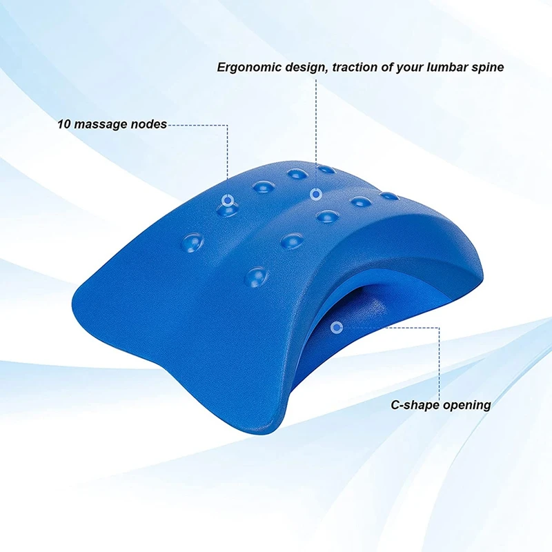 Lower Back Stretcher Foam Device ,Lumbar Support Device, Spinal Deck Pain Relief ,Lumbar Traction Cushion Blue