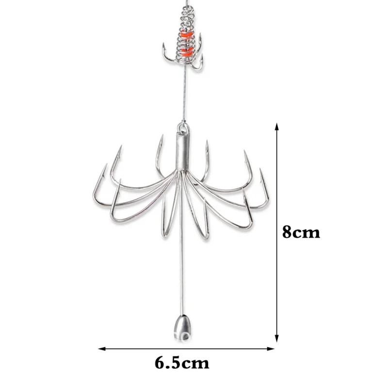 1PC Explosion Fishing Hook Fishing Lure Trap Feeder Cage Fishing Hook With Stainless Steel Springs