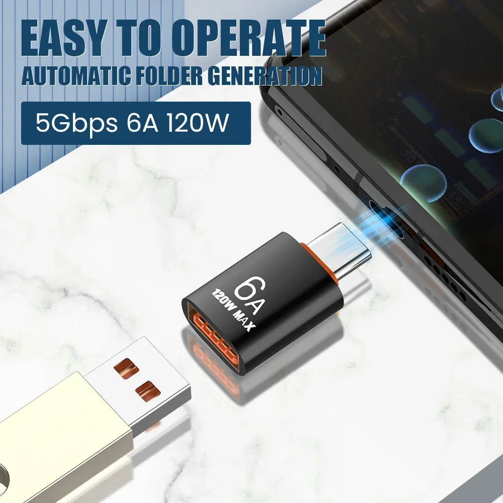 USB OTG إلى نوع C محول نقل البيانات ، 6A ، أنثى إلى USB محول الذكور ، الشحن السريع ، كمبيوتر محمول ، ماك بوك ، سامسونج