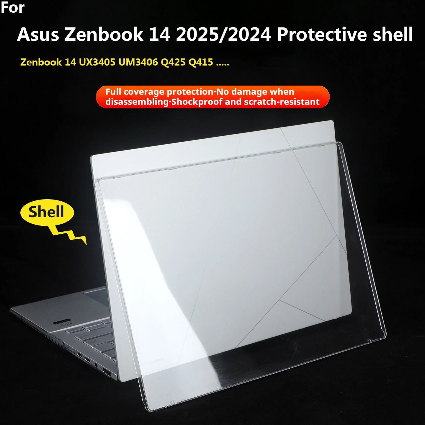 High-transparent protective shell For ASUS Zenbook 14‌ OLED 2025/2024 Notebook anti-falling case  UX3405C UM3406K Q425 Q415 14