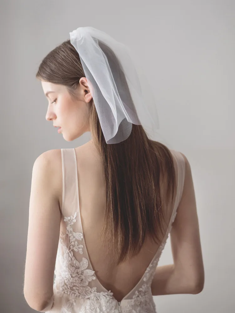 Veli da sposa in Tulle bianco semplice corto con pettine per accessori per capelli da addio al nubilato da sposa per le donne velo da sposa da sposa