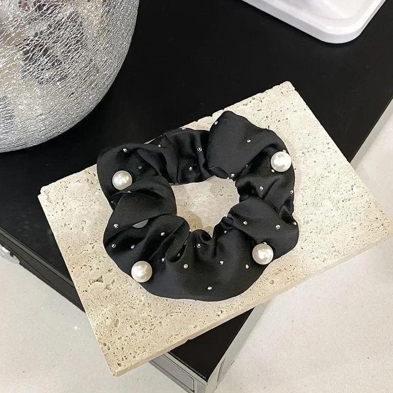 Простая тканевая жемчужная веревка для волос для женщин, элегантные резинки для волос без повреждений, модные резинки для волос с высоким хвостом для девочек