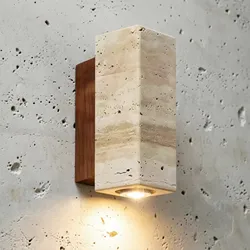 Wabi Sabi giallo travertino applique da parete Led soggiorno camera da letto lampada da comodino scala corridoio marmo Decor Sconce
