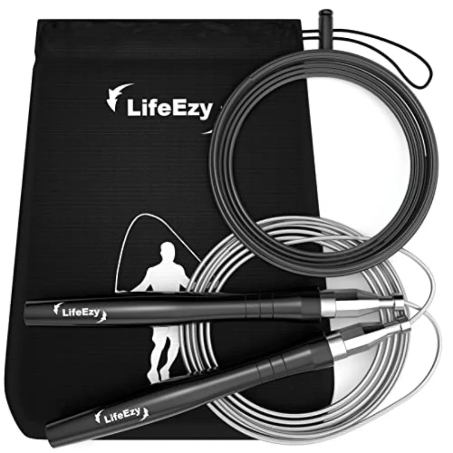 

Jump Rope, High Speed Weighted Jump Rope - Premium Quality Tangle-Free - Self-Locking Screw-Free Design - Jump Ropes for Fitnes