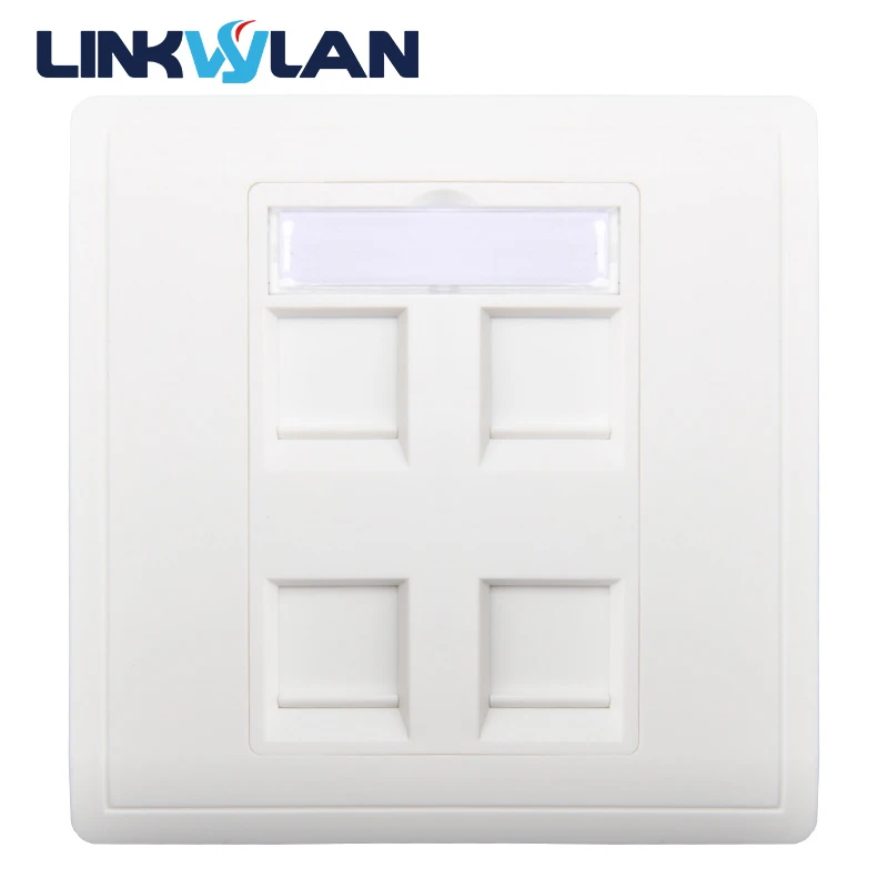 Linkwylan 86x86mm Single Port 1port Face Plate / Wall Plate - Wall Mount for Installation with RJ45 & RJ11 Keystone Jacks