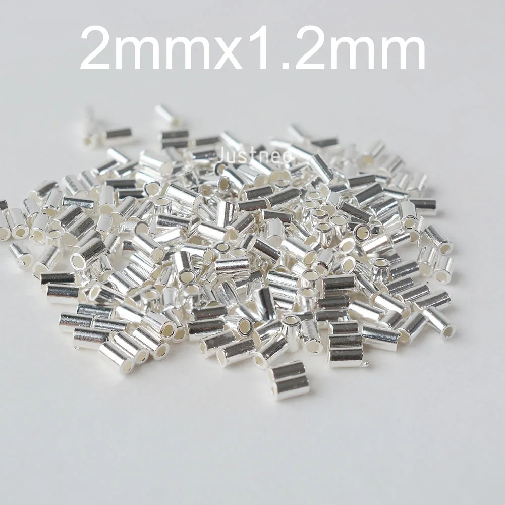 925 sterling silver crimp bead, silver crimp tube with hole,micro cut bead cord tip for all beading wire