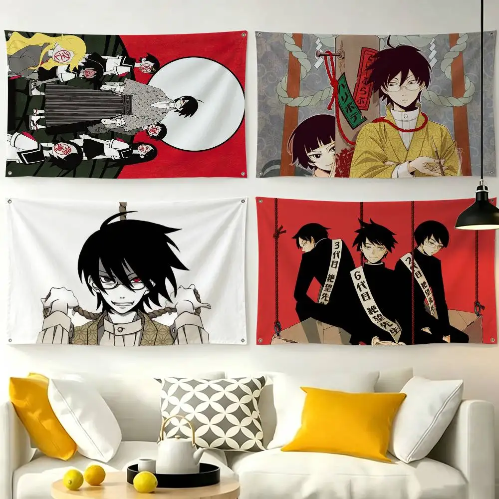 Sayonara Zetsubou Sensei  Flags for Bedrooms Home Decor Items Outdoor Decors Garage Decoration Flaga