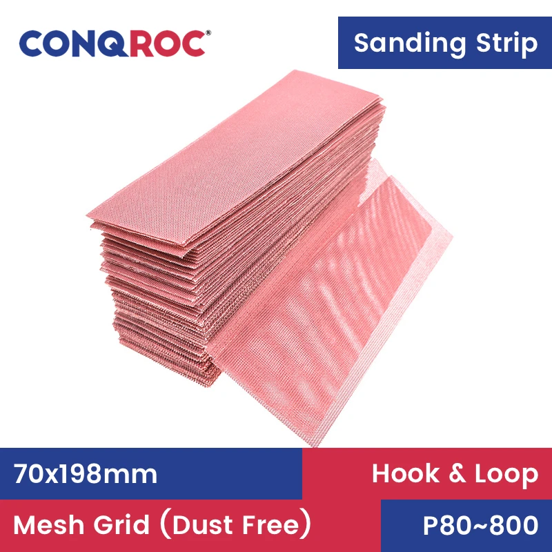 

50-Piece 70x198mm Sanding Strips Dust Free Aluminum Oxide Sanding Papers Hook and Loop Grit P80~800
