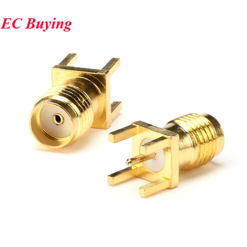 5Pcs SMA Female Jack Connector Thru Hole Antenna Plug Right Angle 90 DEGREE SMA-KE PCB Mount Connector RF Adapter Wifi Converter