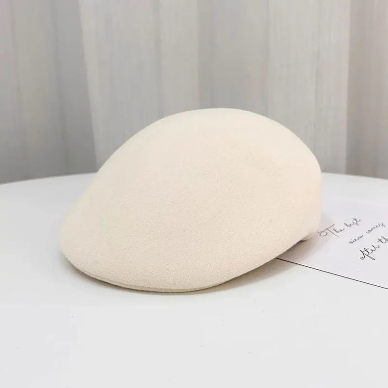Neue Winter Hohe Qualität Klassische Dicke Wollfilz Vorwärts Kappe Für Frauen Männer Warme Visiere Hut Mode Straße Vintage Chapeu Fedora – Detail 7