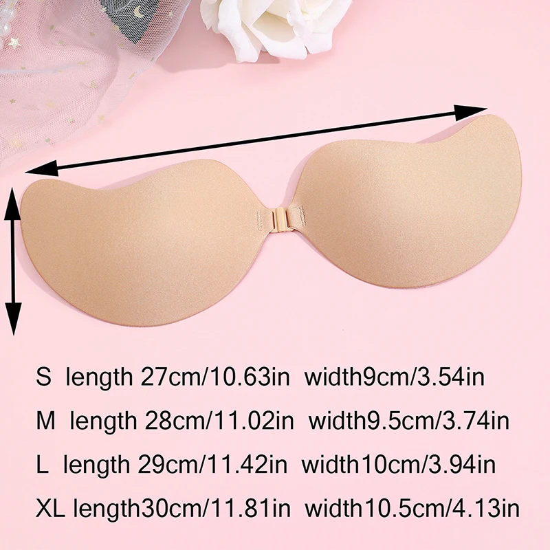 FINETOO 2Pcs Women Invisible Underwear nubra Breast Patch Three-Color Hypoallergenic Mango Cup bra Silicone Non-Falling Off Thin