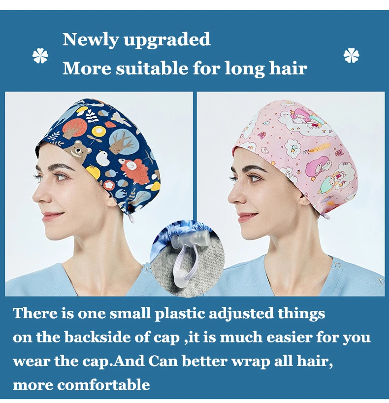 Pink Dogs printing Scrub Caps Women Medical Nursing Hat Health Workers veterinary Scrub Hat medical uniforms Worker accessories