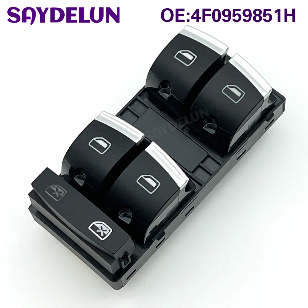 

4F0959851H Car Power Master Control Window Switch Button For AUDI Q7 A3 S3 RS3 Driver Side Window Lock HighQuality Chrome Button