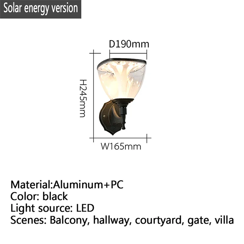 Fee zeitgenössische Solar Outdoor Wand leuchten Einfachheit wasserdicht kreative Balkon Flur Innenhof Villa Tor Hotel