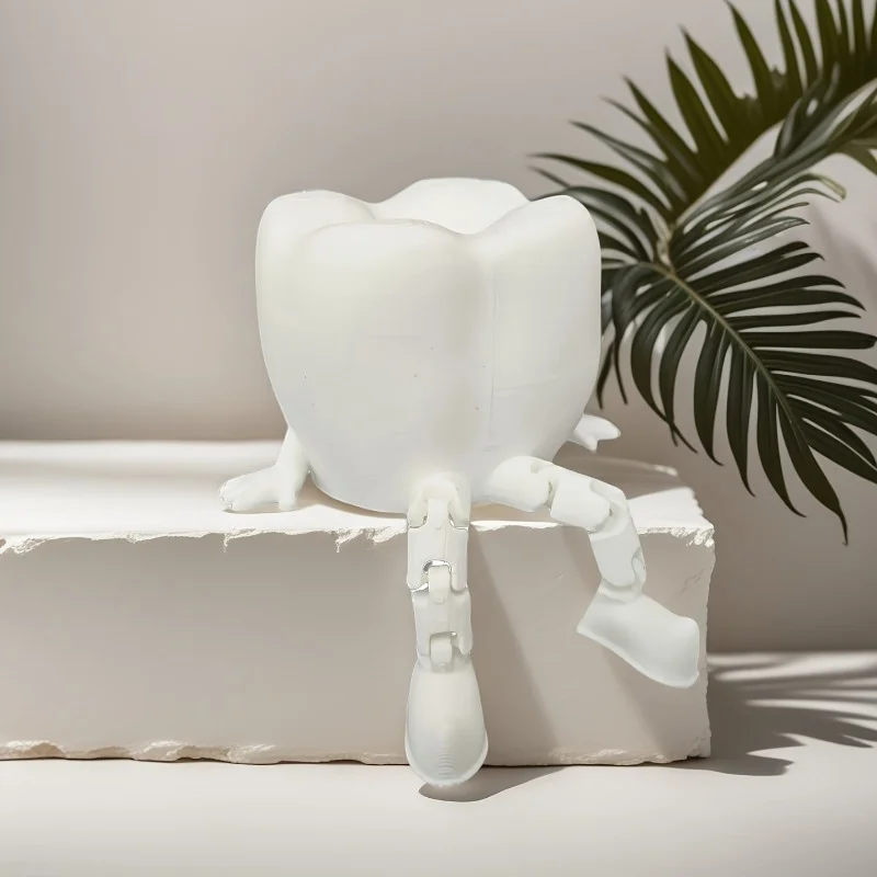 3D-gedruckte Zahnskulptur-Ornamente, niedliche Zahndekorationen mit Beinen, lustige Desktop-Zahndekorationen, einzigartige Heimdekoration