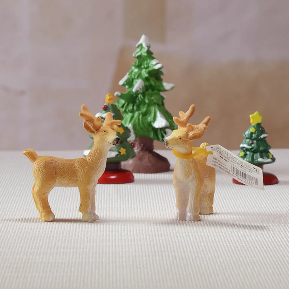 

5Pcs Festive Elk Ornaments Resin Christmas Decor for Home Living Room Bedroom Desktop Craft Decoration Holiday Season Ornament