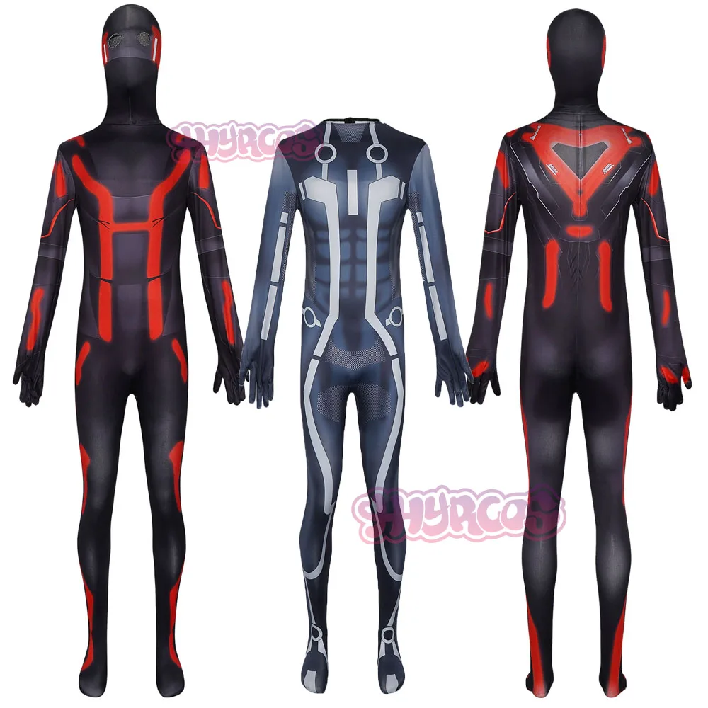 

Movie TTronn Cosplay Blue Jumpsuit Mask Polyester For Adult Cosplay Costume Halloween Carnival Bodysuit Party Outfit Accessories
