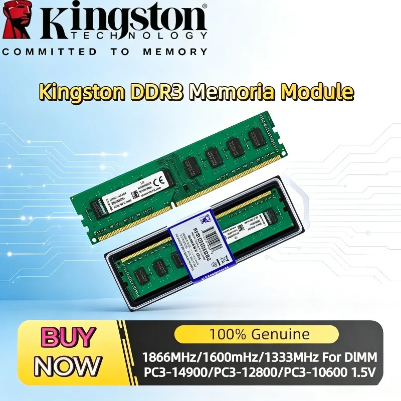 

New 2026 Kingston Memory Module Kingston DDR3 4GB 8GB Multi Frequency 1333MHz 1600MHz 1866MHz 1/2 Pack RAM For Desktop PC