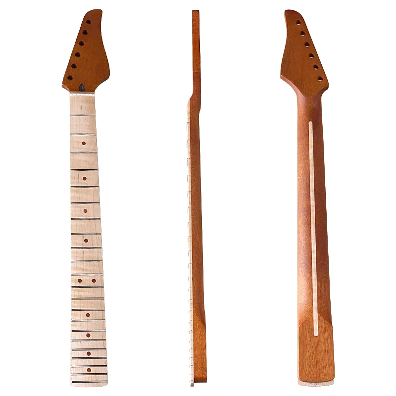 6-string 22-fret electric guitar neck, maple fingerboard, DIY guitar replacement parts (matte)