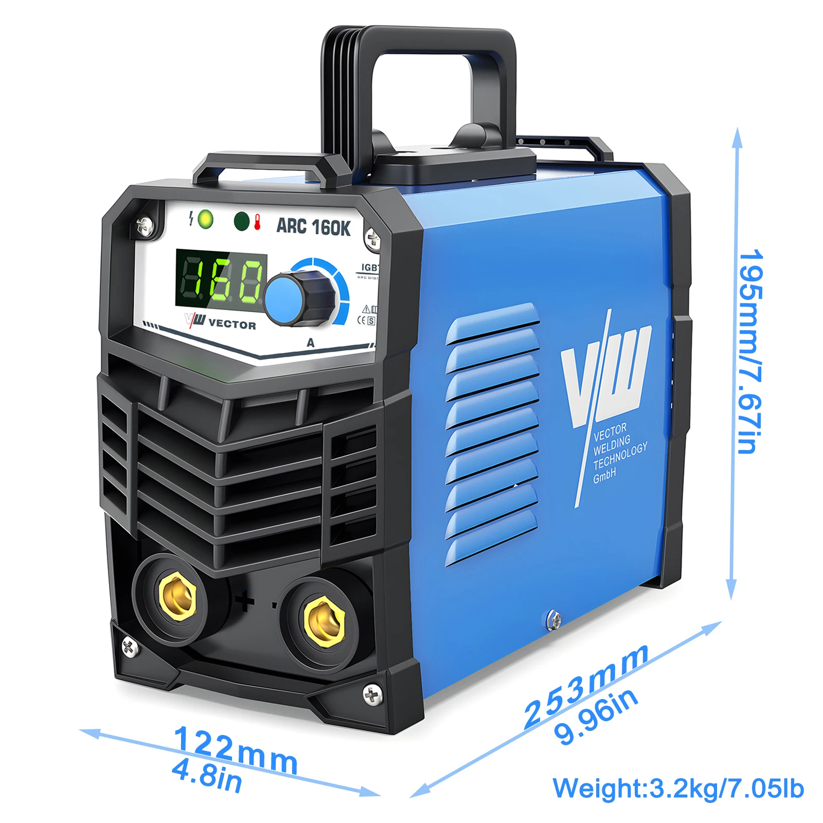 VECTOR Inverter AC/DC Manual Welding Machine Adopts IGBT PWM Control Portable Welder Machine 220V Stainless Steel ARC160K