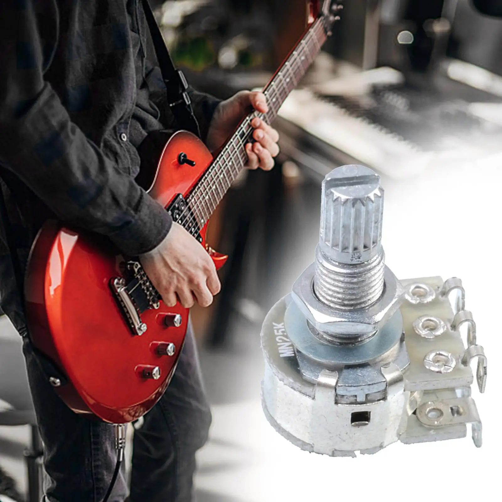 Duplex Balanced Potentiometer Knurled Volume Control Pots Accessory for Bass