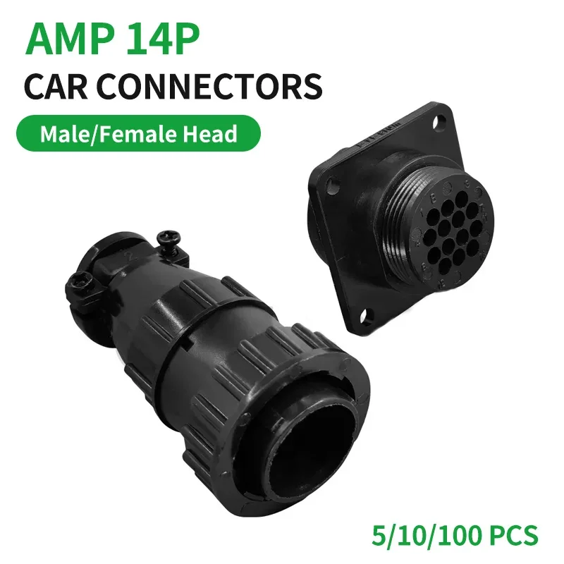 

5/10/100 sets 14 Pin AMP type 182649-1 206043-1 auto sensor plug connector for SMEMA Car,14P plug with Pin