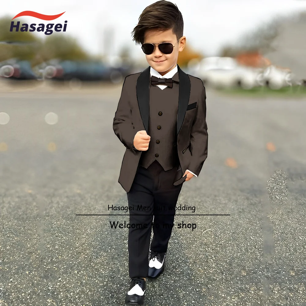 Traje rosa de 3 piezas para niños, chaqueta, pantalones, chaleco, corbata Formal, esmoquin de boda, traje de diseño delgado, Blazer de moda para niños