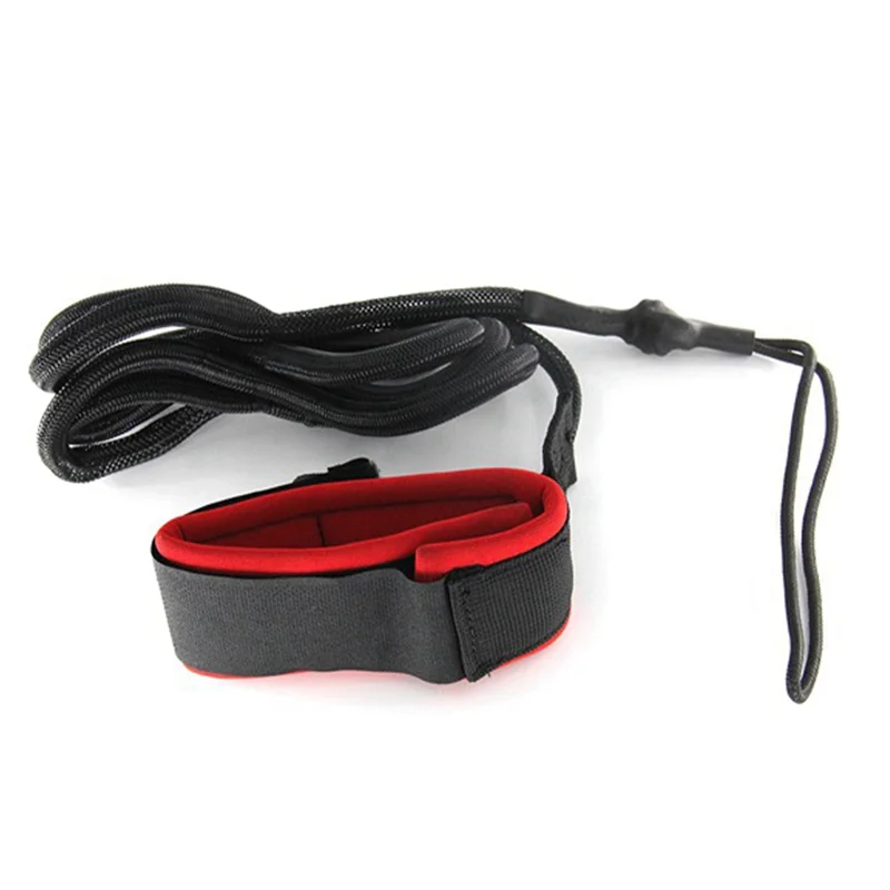 Stand Up Paddle Board Rope Leg Leash Surfboard Foot Rope Surf Protection Accessory, Black Red