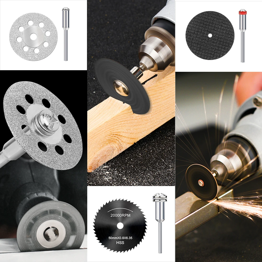 XCAN 30pcs Mini Circular Saw Blade Set Metal Cutting Disc for Dremel Rotary Tools Wood Carving Disc Sanding Grinding Wheel