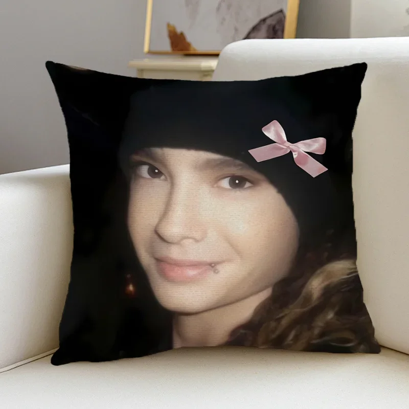 Custom One Piece Of Decorative Square Throw Pillow Covers Featuring A Pink Bow Print From Tokyo Hotel, With Double-Sided Printin