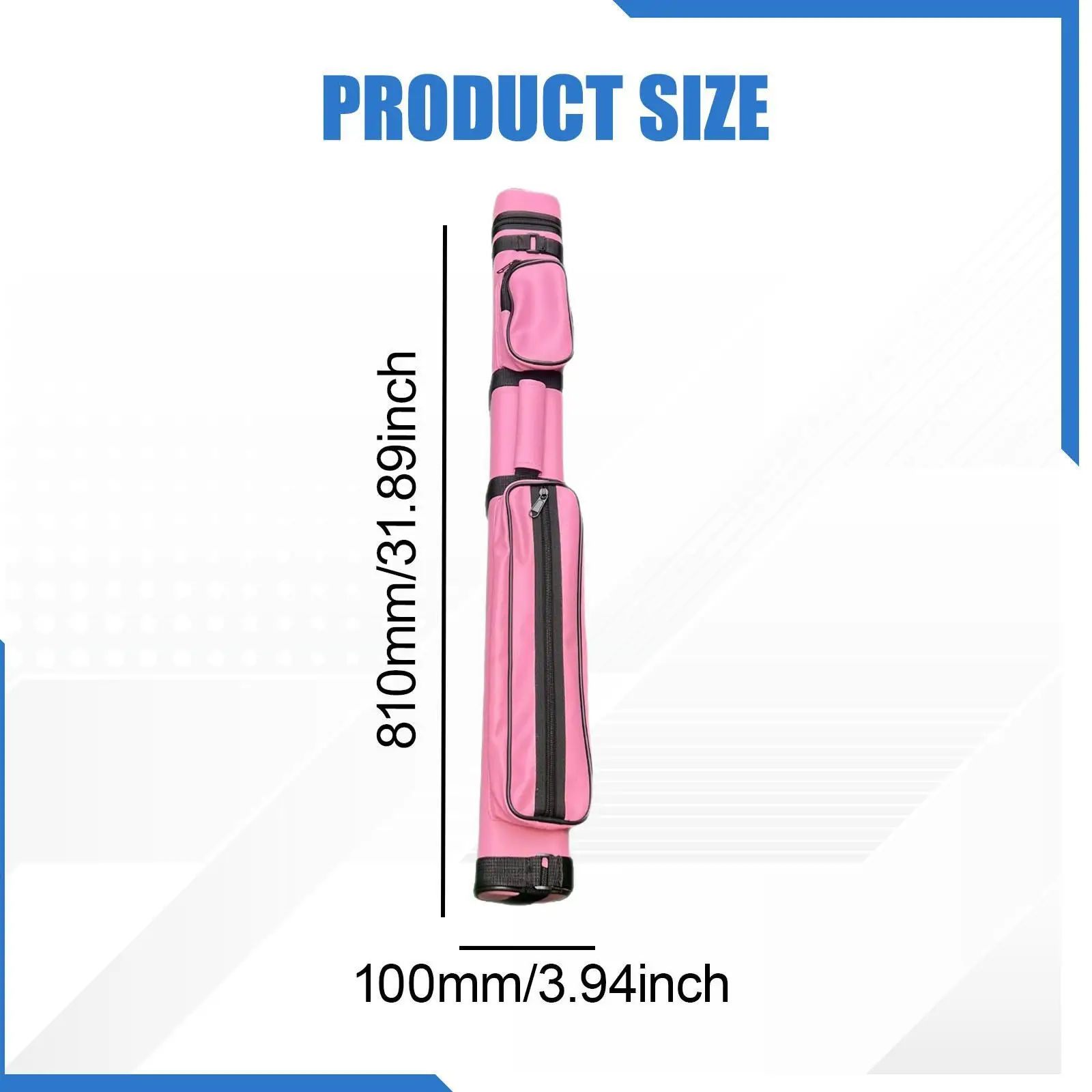 Pool Cue Carrying Case 4 Holes Organizer Protector Portable Zipper PU Leather Accessories Professional Billiard Pool Cue Bag