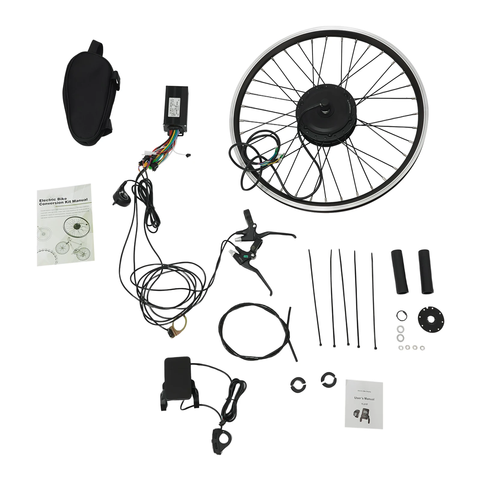 36V 500W 24 inch ebike-ombouwset achter/voor, borstelloze elektrische fietsmotorset met 5 versnellingen voor moeiteloos fietsen