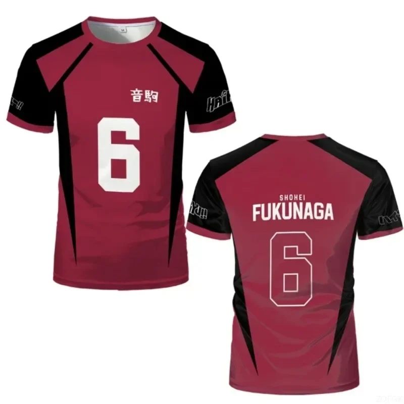 Anime Jersey Uniform T-shirt Role-playing Costume High School Volleyball Club Men's Sportswear T-shirt image 3