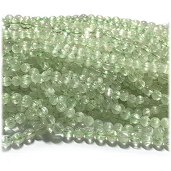 Veemake Natural Green Kunzite Spodumene Hiddenite Round Loose Beads Gemstone 08300