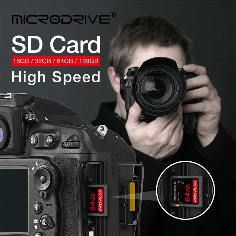 High Speed Class 10 SD Card, 16GB, 32GB, 64GB, 128GB, 256GB, SDA1HC, SDA1XC, Flash USB Stick for Camera