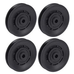 Universal Bearing Pulley Wheel Abration Pulley Bearing 90mm Wearproof Gym Parts Replacement for Fitness Accessories 4pcs Black