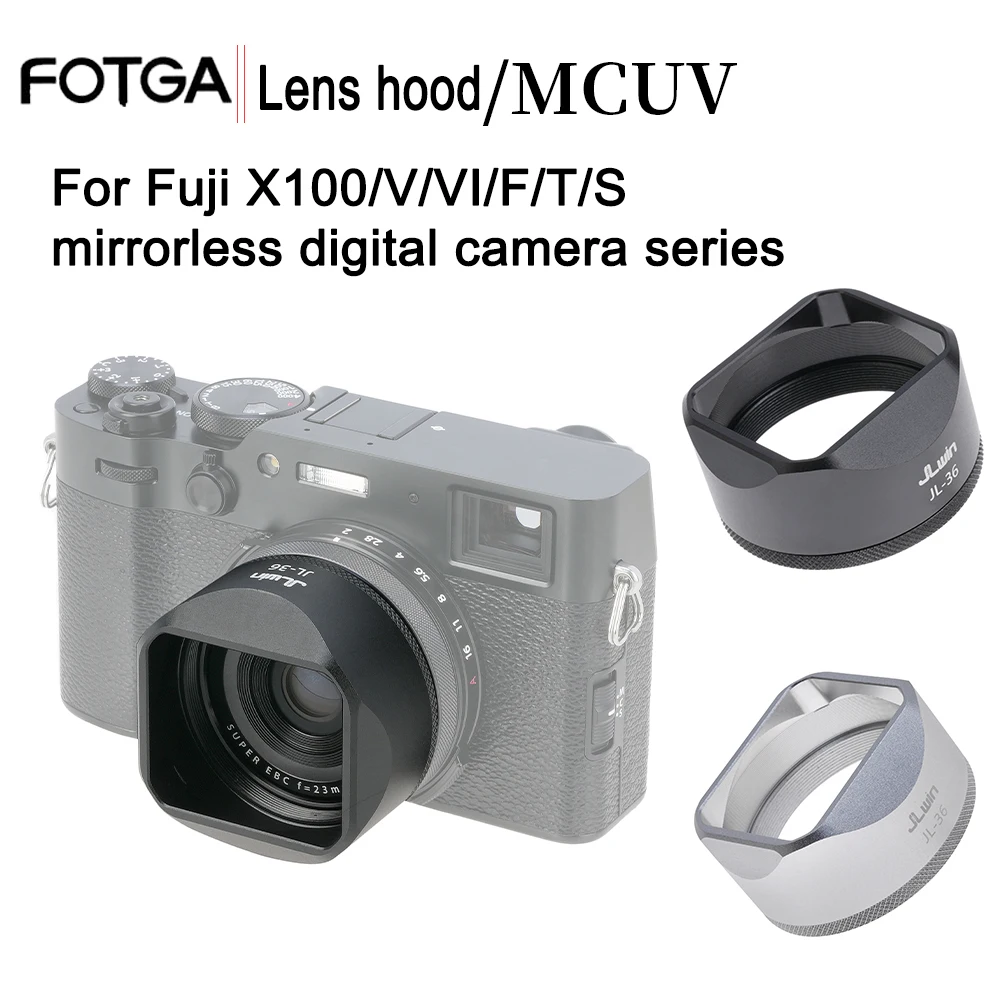 

FOTGA Metal Lens Hood MC-UV Adapter Ring For Fuji X100/V/VI/F/T/S Mirrorless Digital Camera Series Camera Protective Mirror Hood