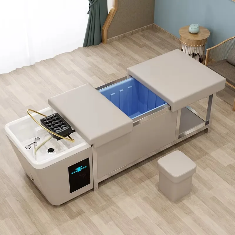 Luxury Beauty Salon Head Spa Thai Massage Shampoo Bed Water Storage 90 Liters Water Tank