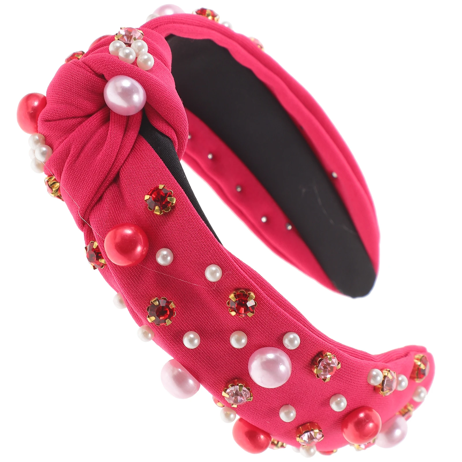 

Pearl Rhinestone Headband Women Hair Accessories Embellished Headbands Girls Beaded Rhinestones Luxury Cloth Design Comfortable
