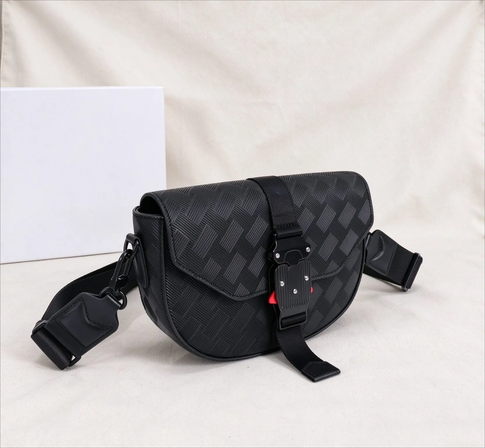 Men Full Grain Leather Mini Crossbody Bag, Small Casual Shoulder Sling Bag