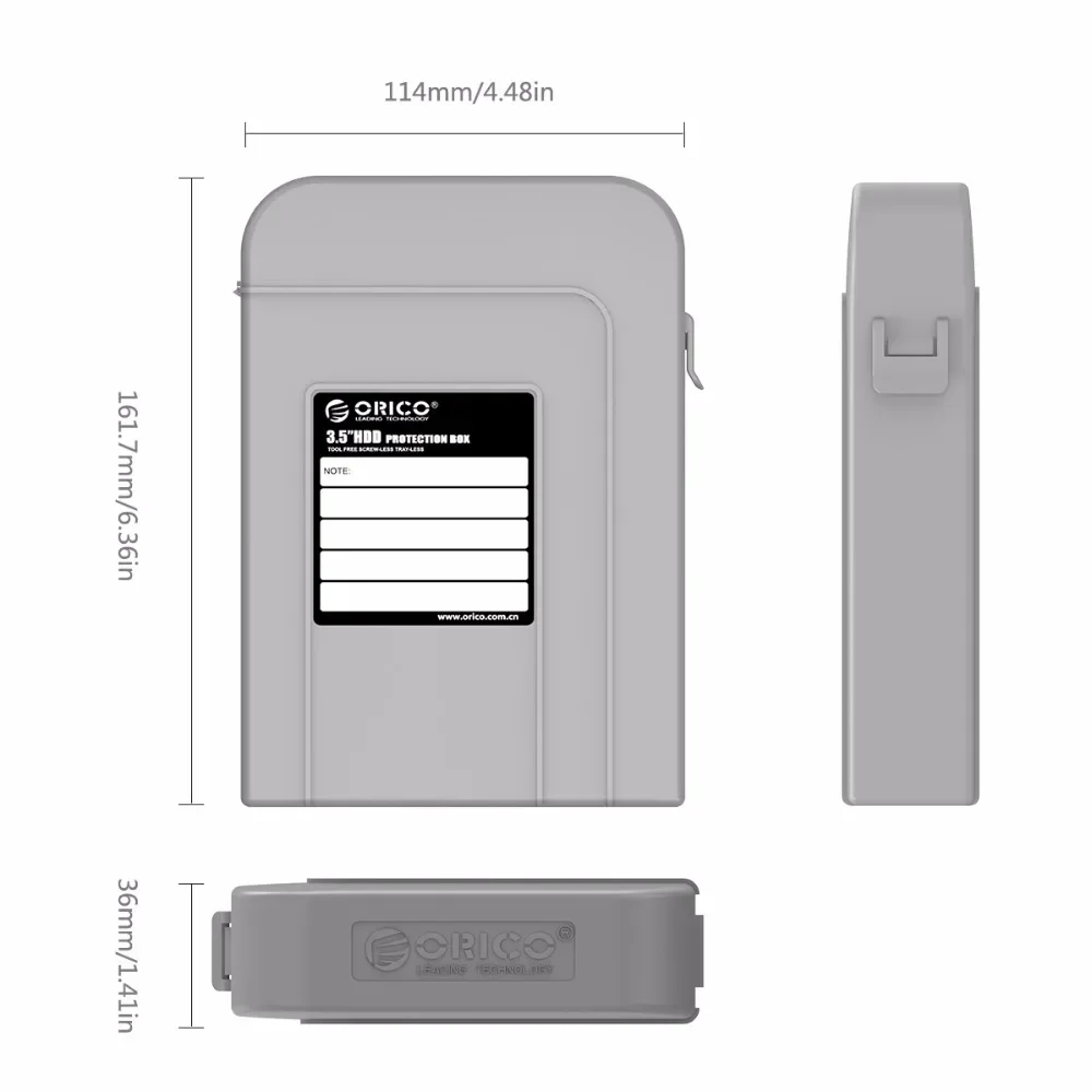 ORICO 3.5 Inch IDE SATA HDD caddy Case external Hard Drive Disk Storage Box For Hdd enclosure Cases 3.5 Inch HDD Box Multi Color